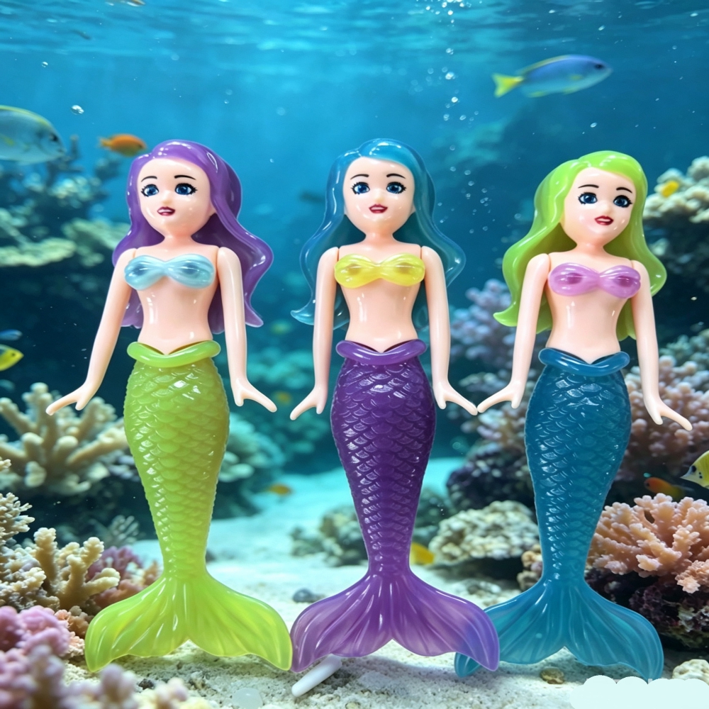 Mermaid Doll In Shell Bath Toy Floating Mermaid Figure Seashell Playset Water Play Toy For Kids Beach Pool Bathtub Toy For Girls 7 - Image 2