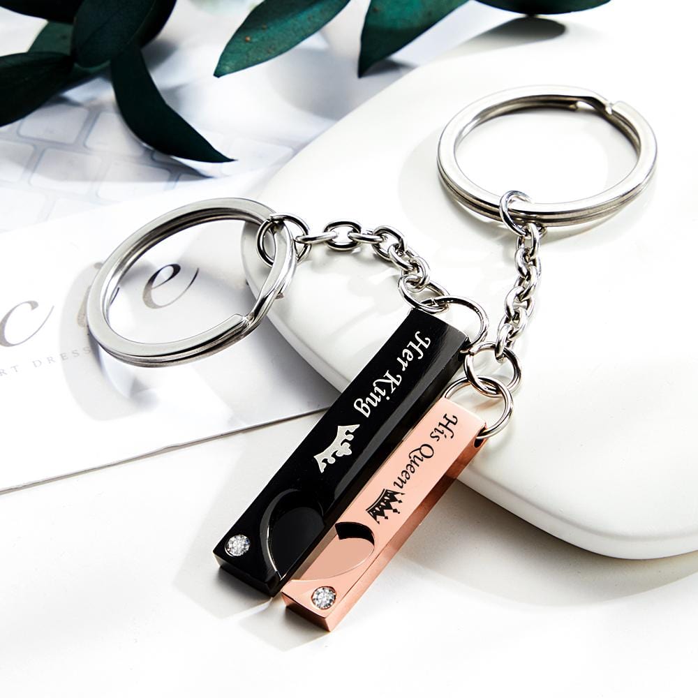 Custom Engraved Couple Keychain Creative Crown Fashion Gifts - Image 2