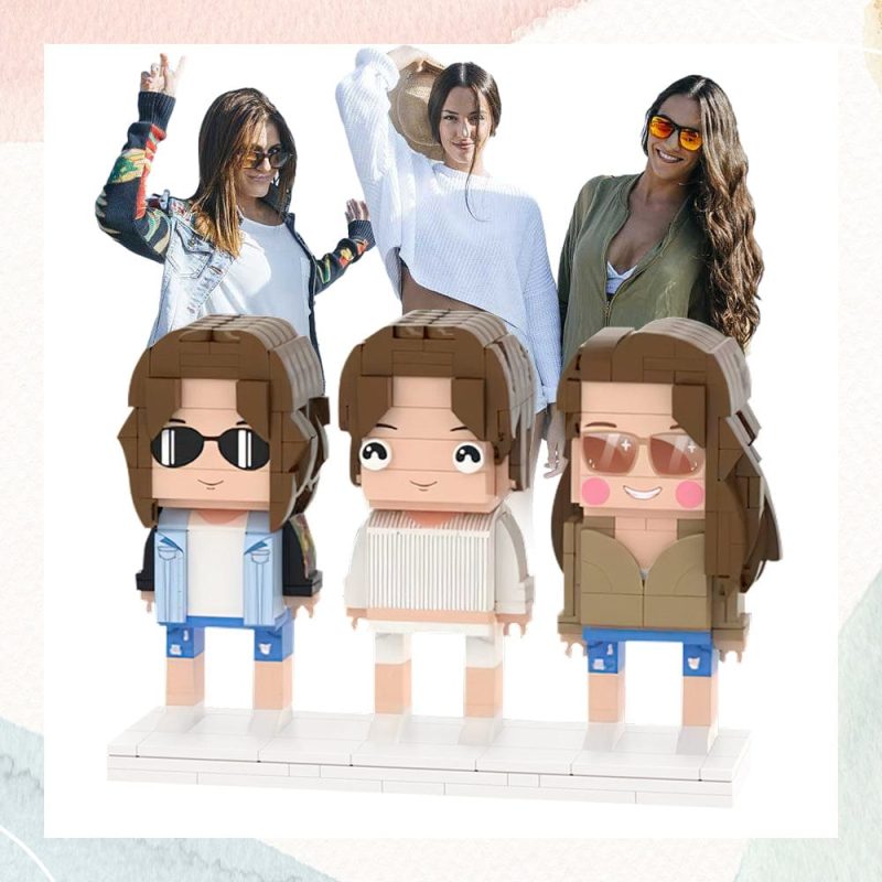 2023 Christmas Gifts Gifts for Girlfriends Full Body Customizable 3 People Custom Brick Figures Small Particle Block