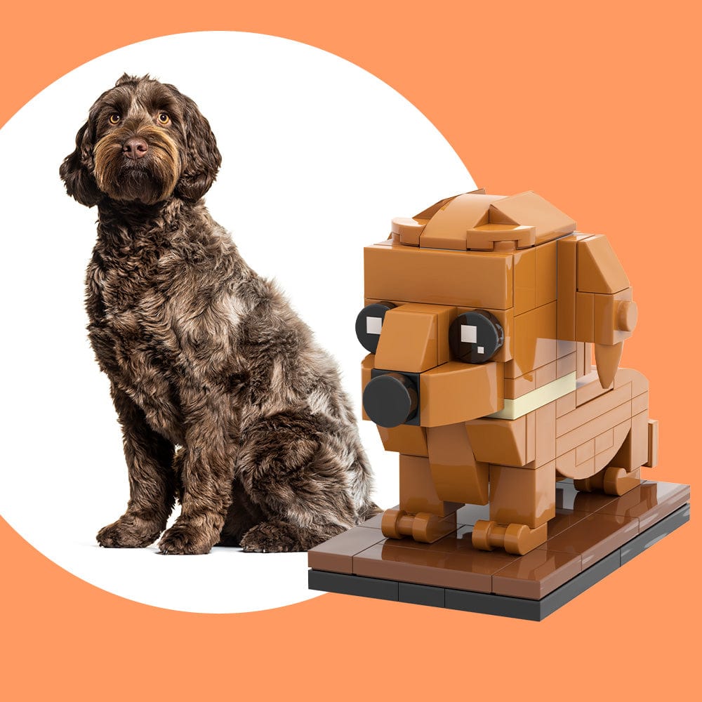 Fully Body Customizable Giant Poodle 1 Dog Photo Custom Brick Figures Small Particle Block Brick Me Figures Customized Giant Poodle Only