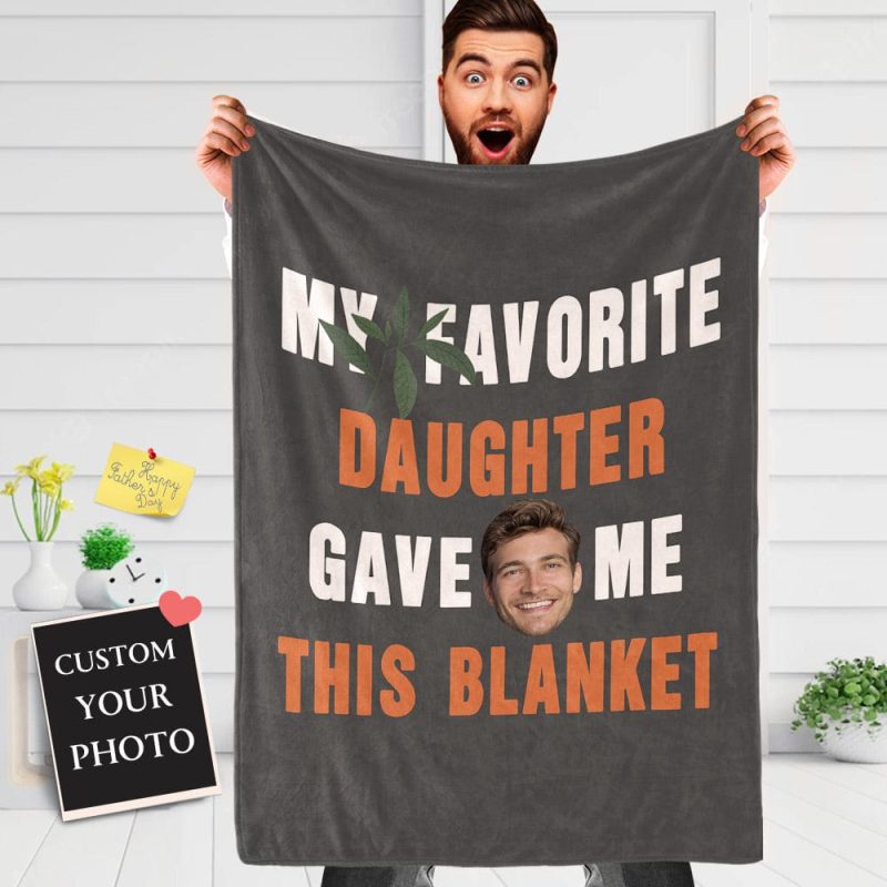 Fathers Day Blanket Custom Face Blanket Personalized Blanket for Dad