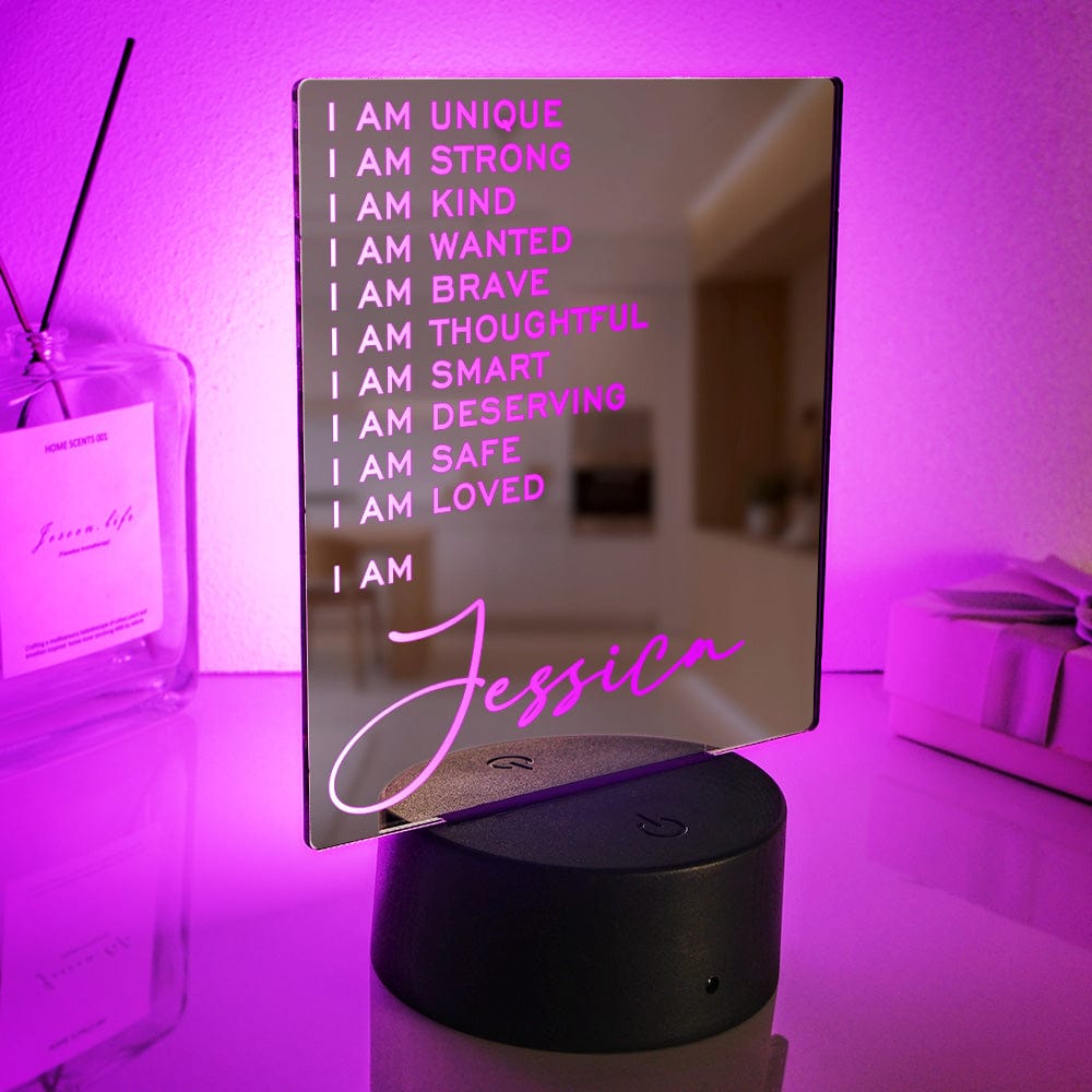 Custom Engraved Mirror Lamp Classic Colorful Light Home Gift - Image 2