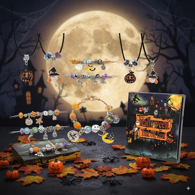 Halloween Advent Surprise Blind Box DIY Charms Beads Bracelet Charms Pendants - Image 2