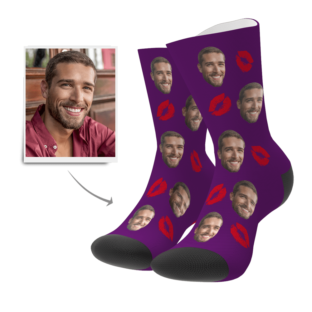 Personalized Face Socks Valentins's Day Christmas Gift For Her - Image 2