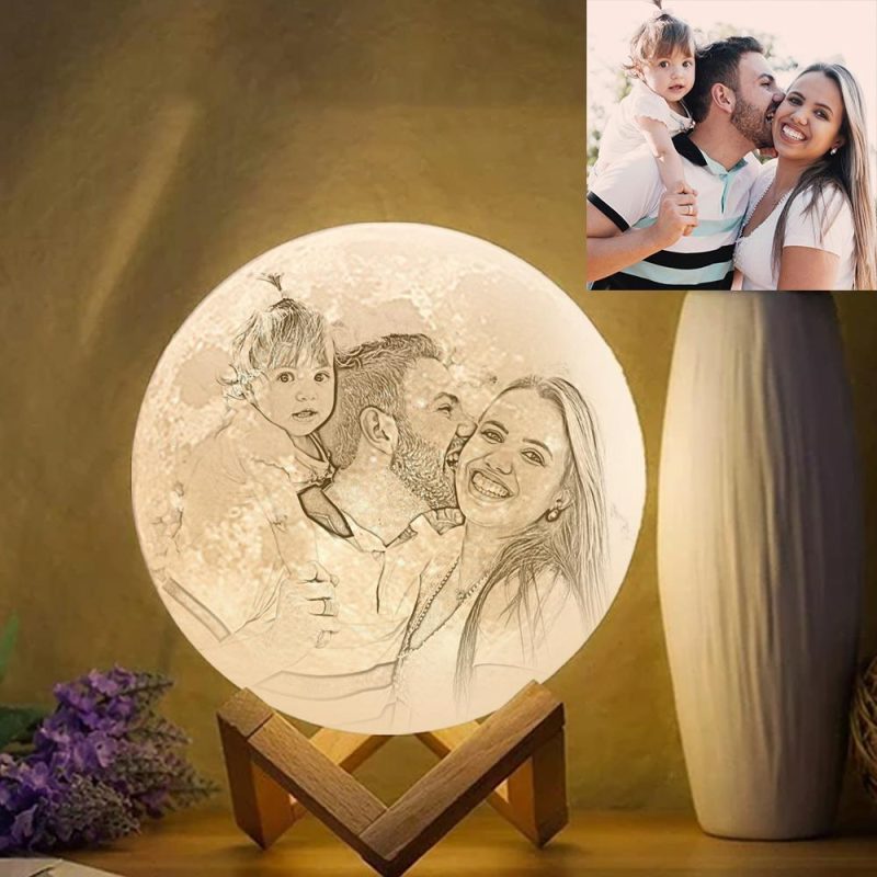 Father’s Day Gift Personalized Moon Lamp – Tap Three Colors