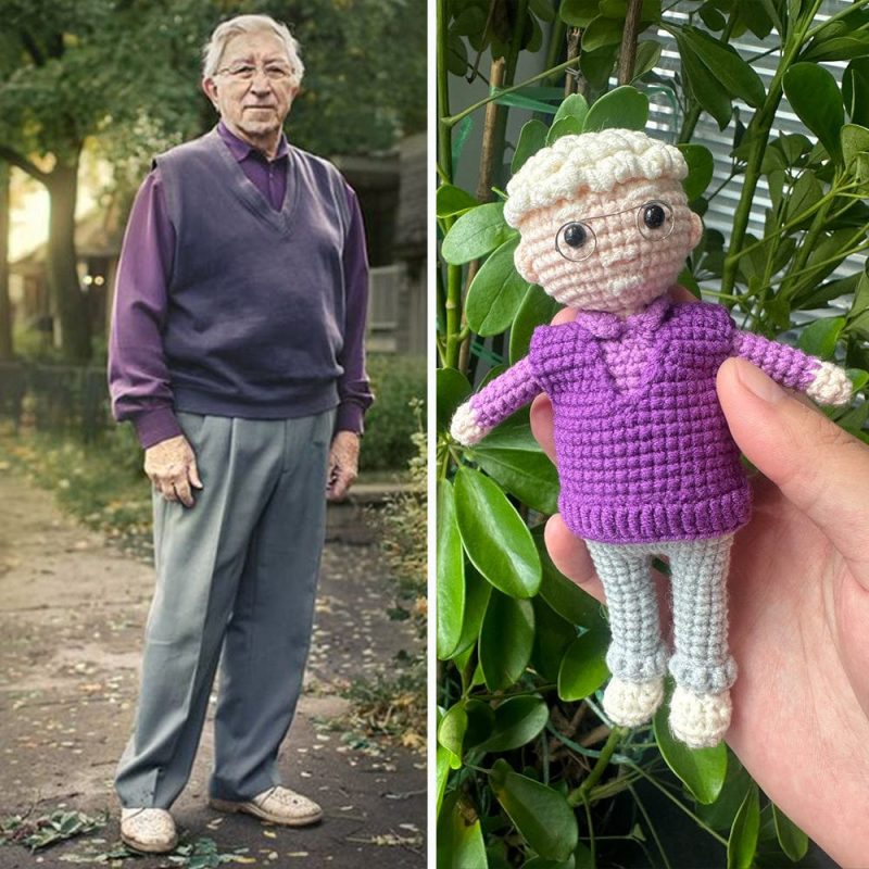 Custom Crochet Doll Handmade Dolls Gifts Grandpa’s Memorial Gifts