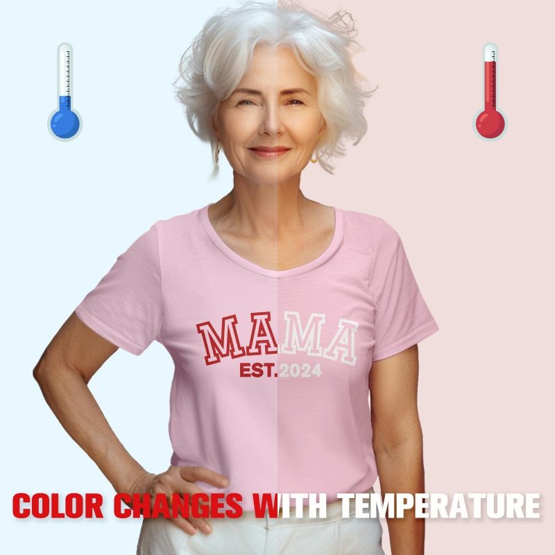 Custom Mama T-shirt Temperature-sensitive T-shirt Mother’s Day Gift