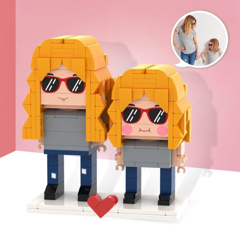 Custom Mother’s Day Gifts Customizable Fully Body 2 People Custom Brick Figures