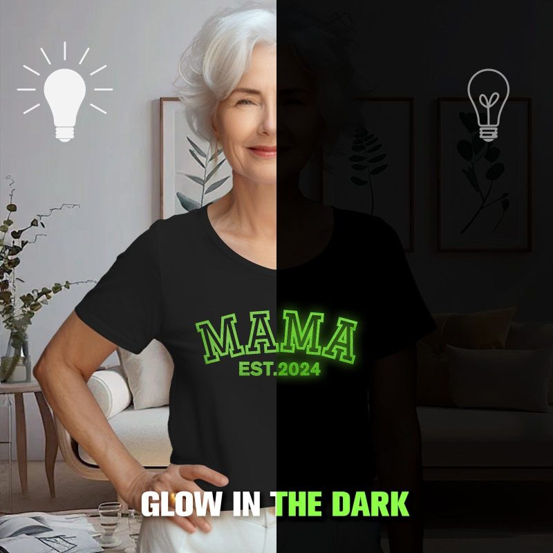 Custom Mama T-shirt Glow-in-the-dark T-shirt Mother’s Day gift