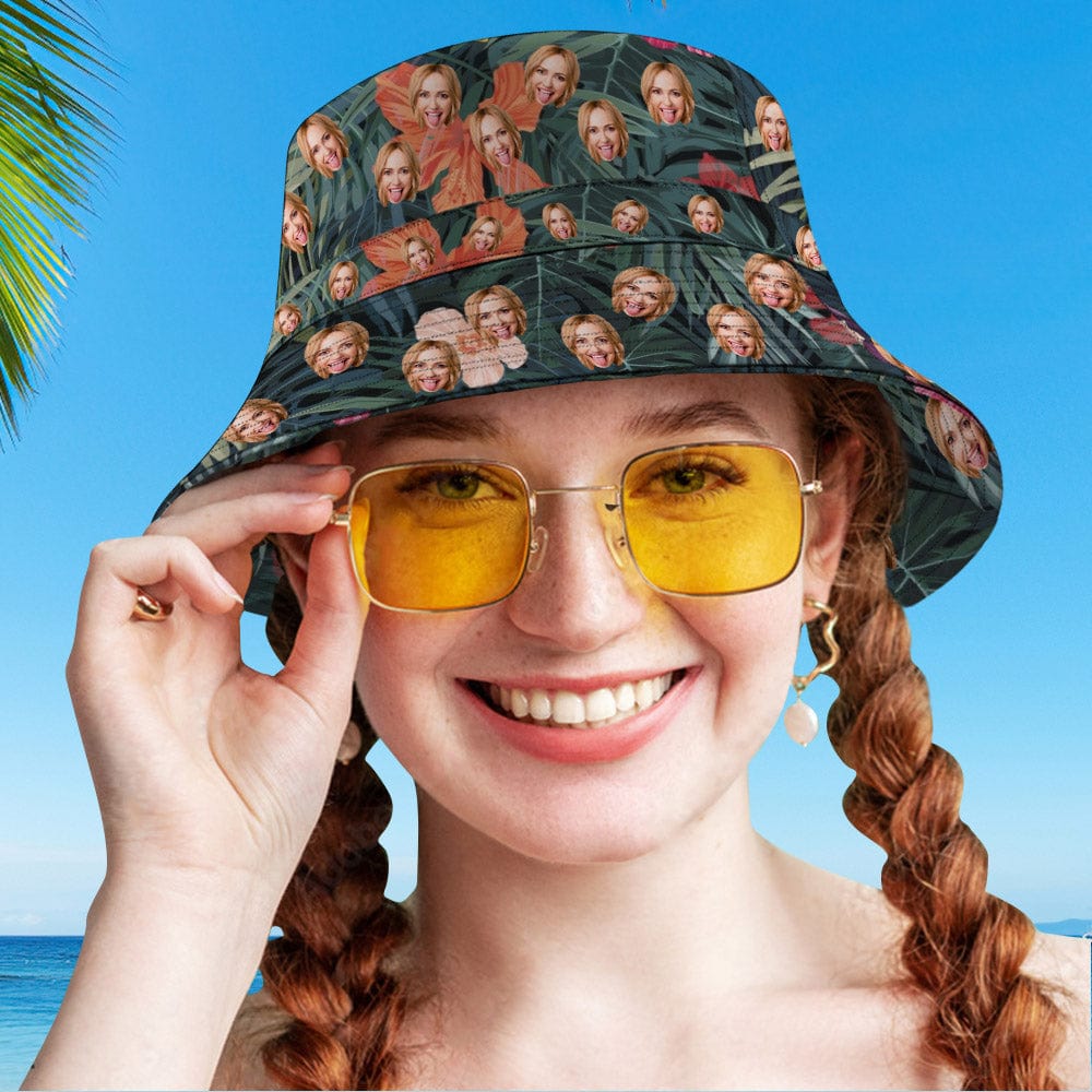 Personalized Hawaiian Style Bucket Hat Double-Side-Wear Reversible Outdoors Sun Cap - Image 4