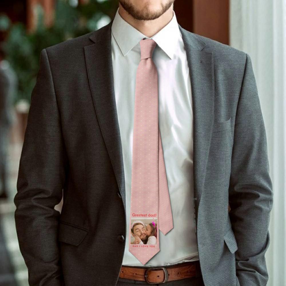 Father's Day Ties Father's Day Gift From Daughter Custom Tie - "Greatest Dad" - Image 4