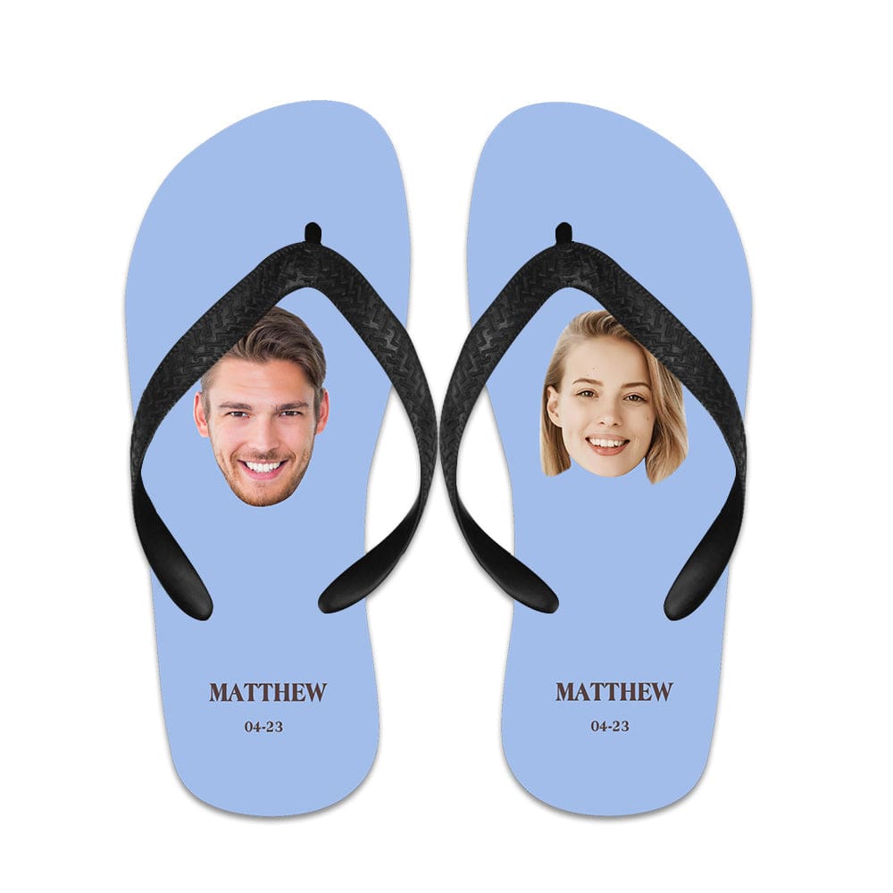 Custom Flip Flops Personalized Name Flip Flops Summer Beach Slide Sandals - Image 2