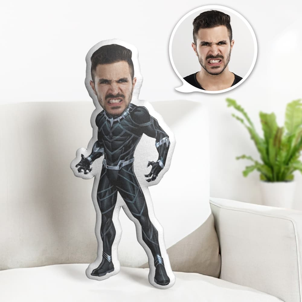 Custom Face Pillow Personalized Photo Pillow Muscle Panther MiniMe Pillow Gifts for Him