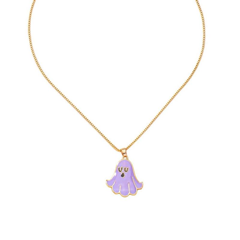 Halloween Ghost Necklace Cute Spooky Boo Halloween Gifts Ghost Necklace