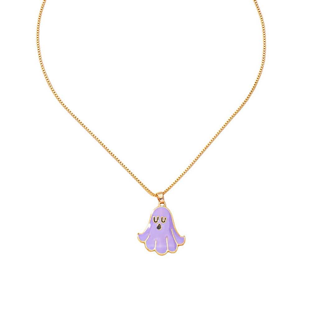 Halloween Ghost Necklace Cute Spooky Boo Halloween Gifts Ghost Necklace