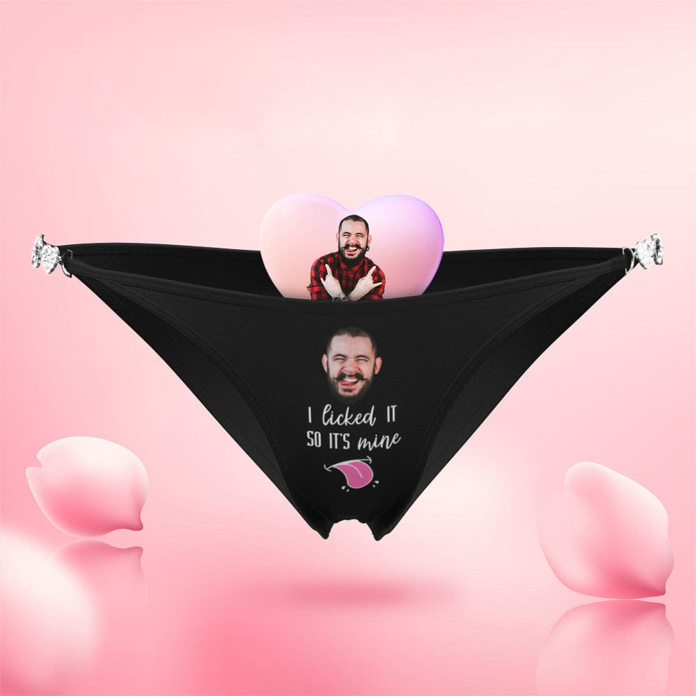 Custom Face Chain Linked Solid Panty Personalized I Licked It Thong Valentine's Day Gift - Image 2