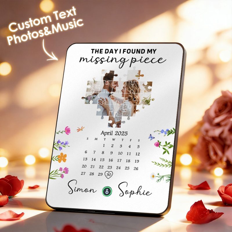 Custom Music Plaque with Player Acrylic Frame for Couples – The Day I Found My Missing Piece