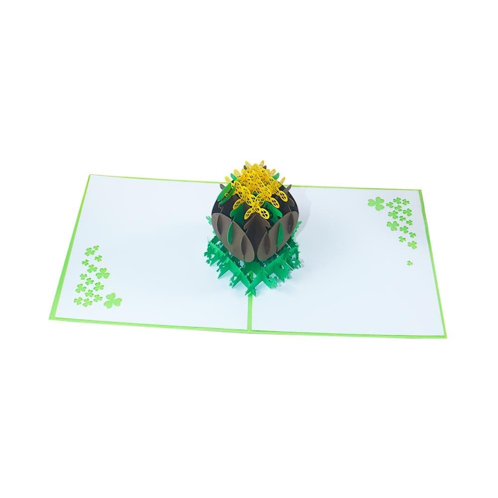 Happy St. Patrick's Day Card 3D Pop Up Greeting Card-Hat on Pot of Gold - Image 2