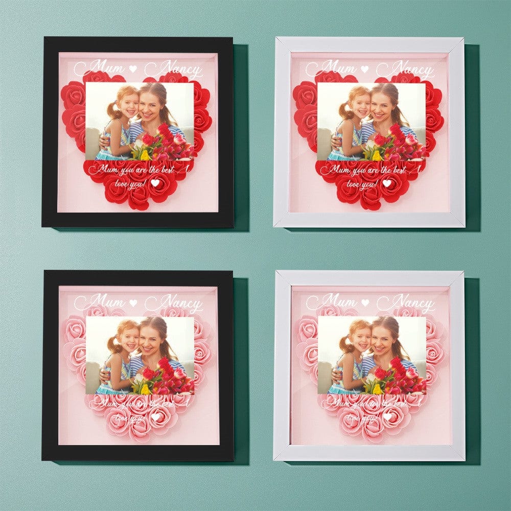 Custom Photo Flower Shadow Box Personalized Flower Shadowbox Frame Gifts for Mum - Image 2