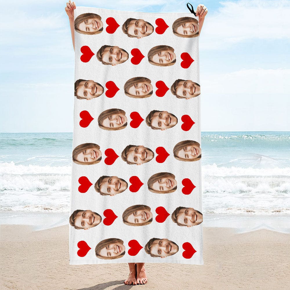 Personalized Photo Towel Custom Beach Towels Gift For Couple - Image 2