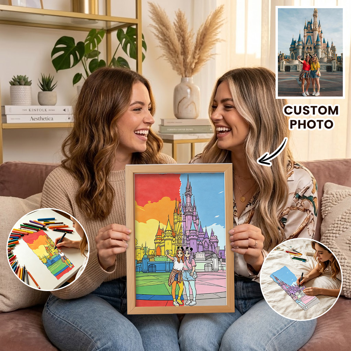 Custom Photo Tear Color DIY Frame Personalized Photo Coloring Frame