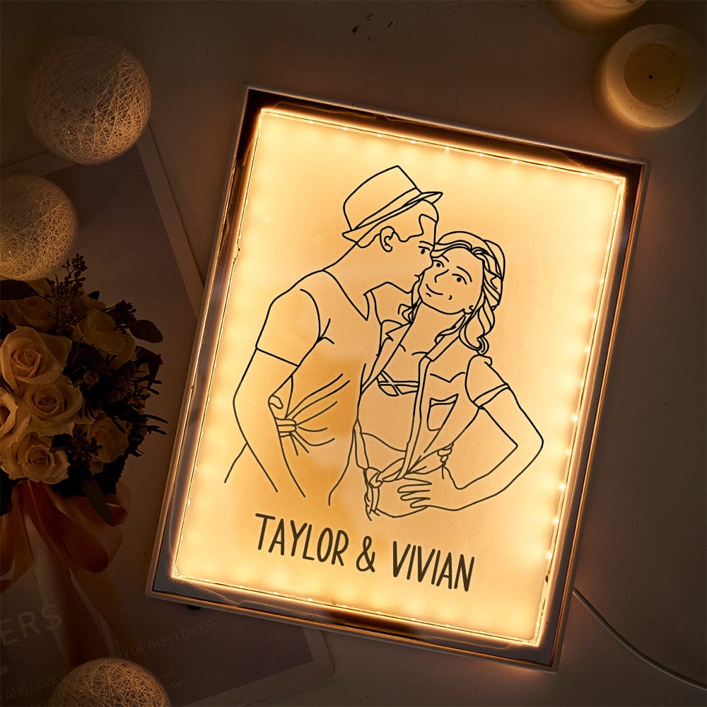 Custom Gift Portrait Night Light Photo Night Light Mirror Light Anniversary Gifts for Her - Image 2