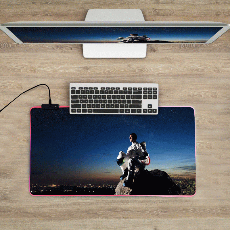 Custom Mouse Pad Gift for Gamers Luminous LED Photo Gaming Mousepad-30in*16in