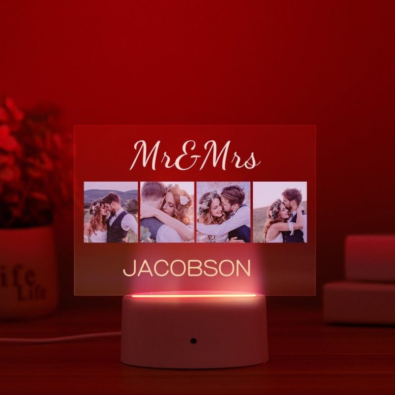 Photo Night Light Personalized Night Light Valentine’s Day Gifts For Couple