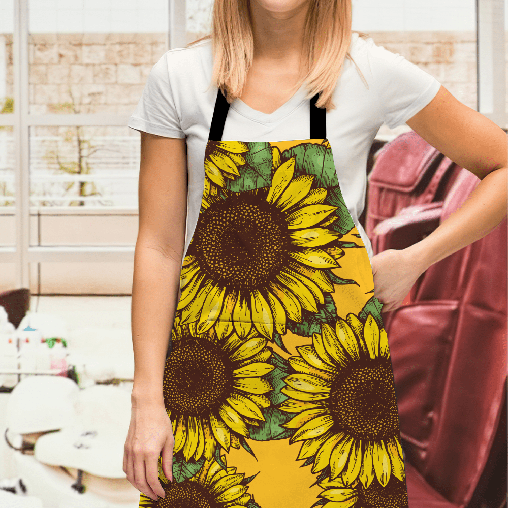 Personalized Photo Apron Funny Apron Sunflower Gifts for Her