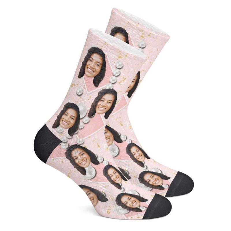 Wedding Socks Custom Face Socks (Pearl)