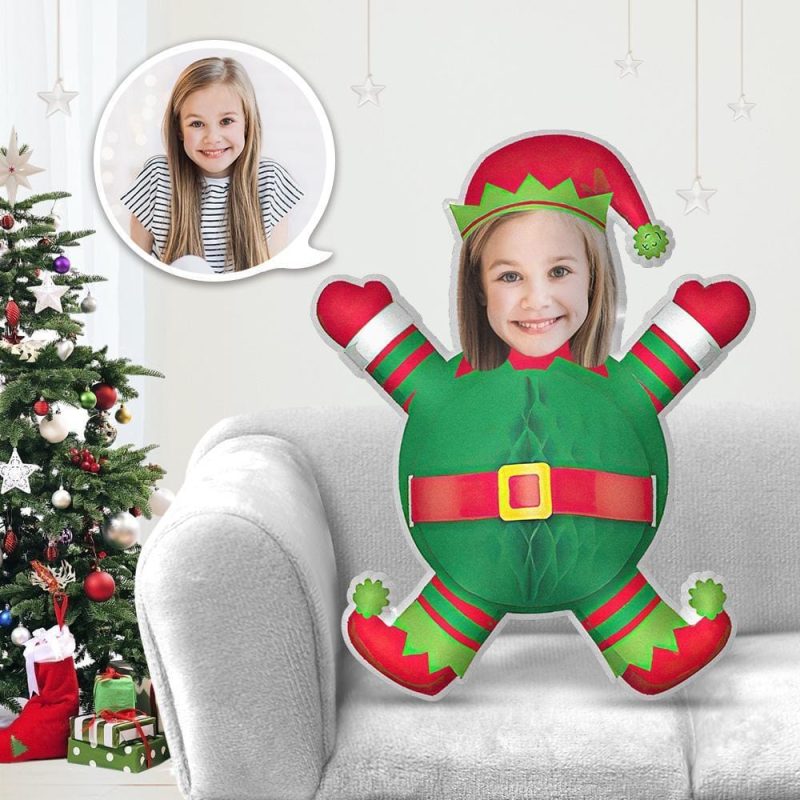 Face Pillows Personalized Pillows Green christmas baby Throw Pillow MiniMe Pillow Christmas Gifts For Kid