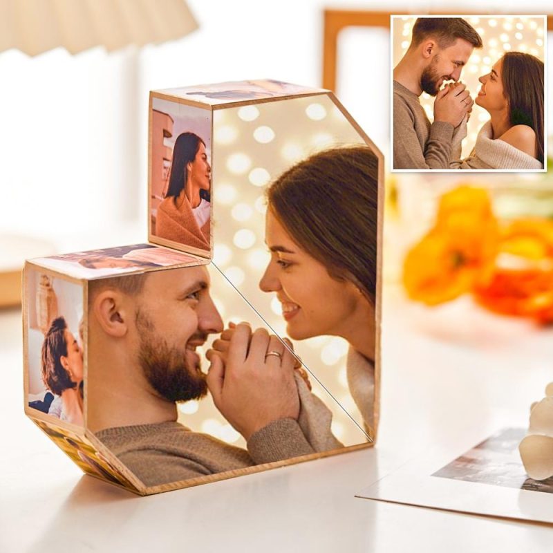 Picture Cube Custom Photo Rubic’s Cube Wooden Cube Heart Shape Multiphoto Cube Gifts for Her