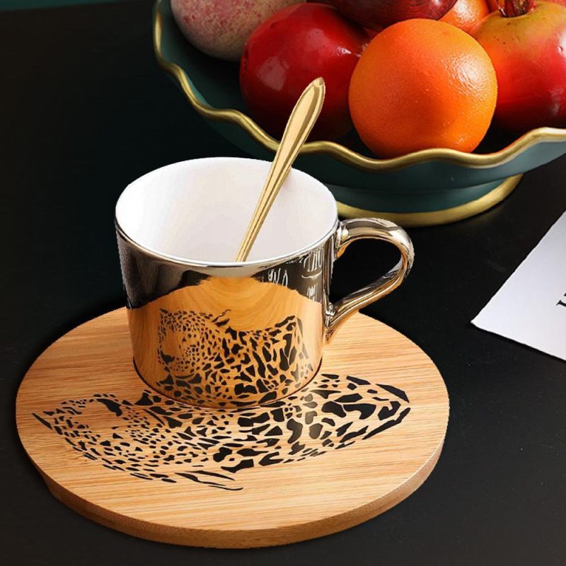 Leopard Coffee Mug Image Coffee Cup Funny Coffee Cups Saucer Set Creativity Valentine’s Day Gifts
