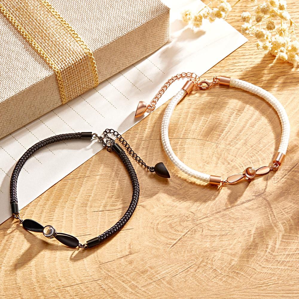 Personalized Matching Bracelets for Couples Photo Projection Bracelets Valentine's Gifts - Image 2