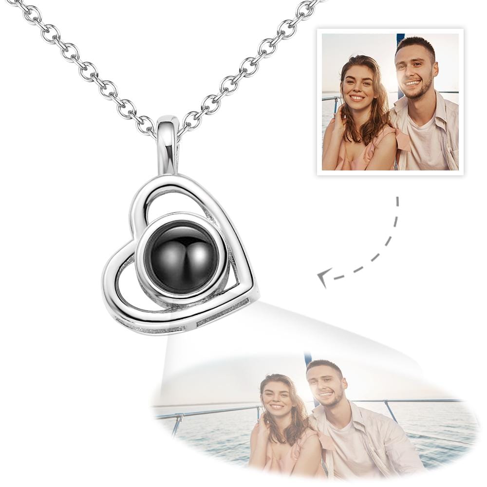 Personalized Photo Projection Necklace Gift For Couples