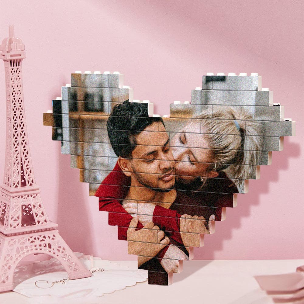 Personalised Photo Block Personalized Boyfriend Gift Custom Building Brick Heart Shaped Block Valentine's Day Gifts