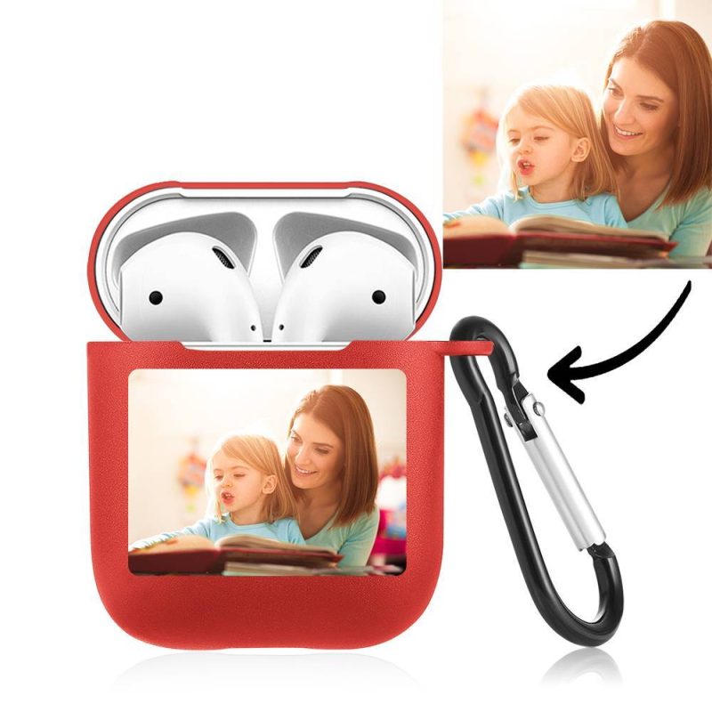 Custom Photo Airpods Case Earphone Case Red