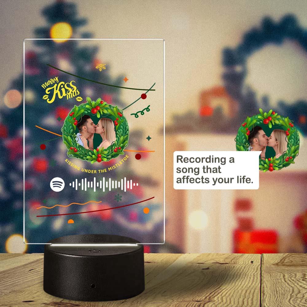 Custom Spotify Art Night Light with Scannable Music Night Light Christmas Gift Kissing Under the Mistletoe Lamp - Image 2