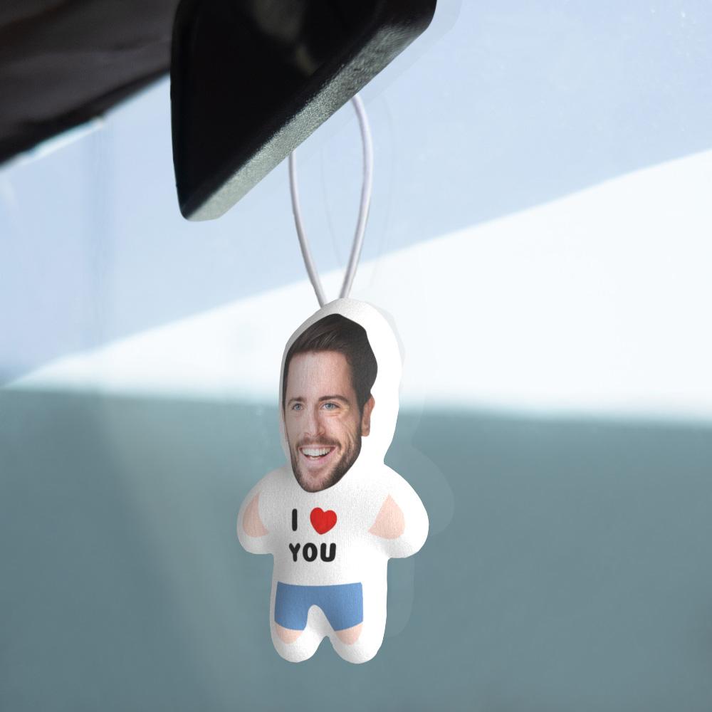 Custom Car Air Freshener with Face Rearview Mirror Ornament Personalizd Gifts for Him Double Sided - Image 2