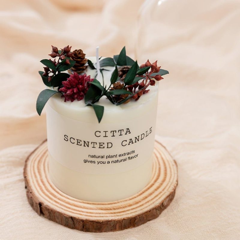 Scented Aromatherapy Candles Natural Flowers Candle Housewarming Gifts for Women