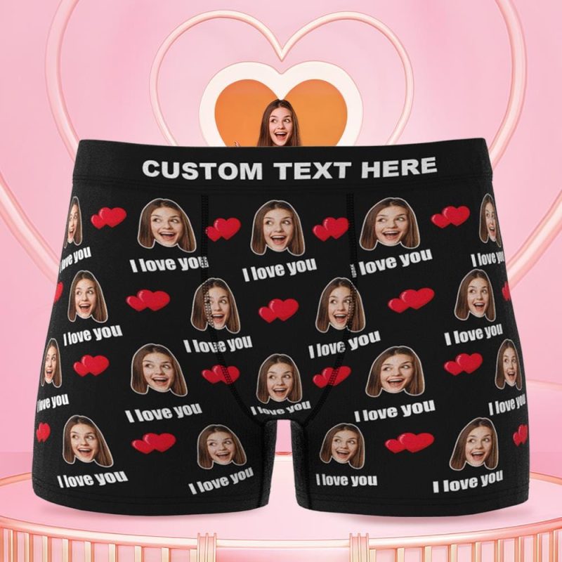 Custom Love Boxer Gifts for Husband Shorts 3D Online Preview