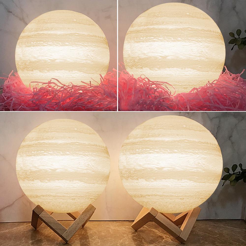 Anniversary Gift 3D Printed Jupiter Lamp Best Friend Graduation Gifts - Touch Two Colors (10-20cm) - Image 2