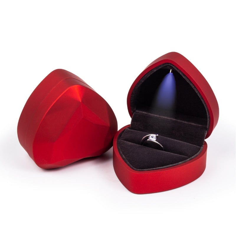 LED Heart Shaped Ring Box Jewelry Box with Light Valentine's Day Gifts for Proposal Wedding Engagement - Image 3