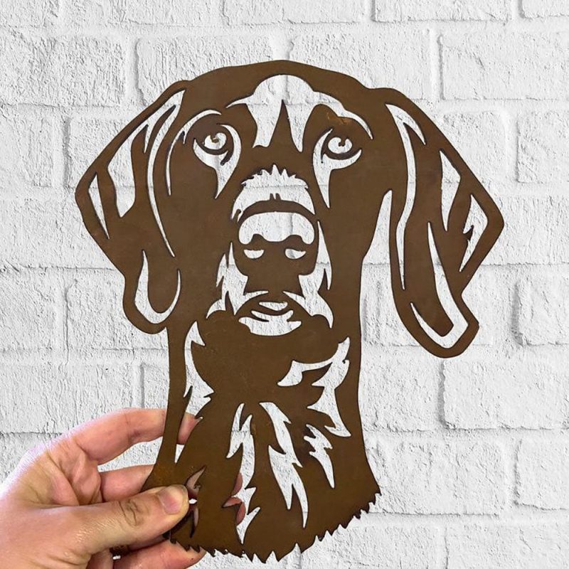 Dog Metal Wall Art Hanging Home Decor Puppy Pet German Short Hair Pointer