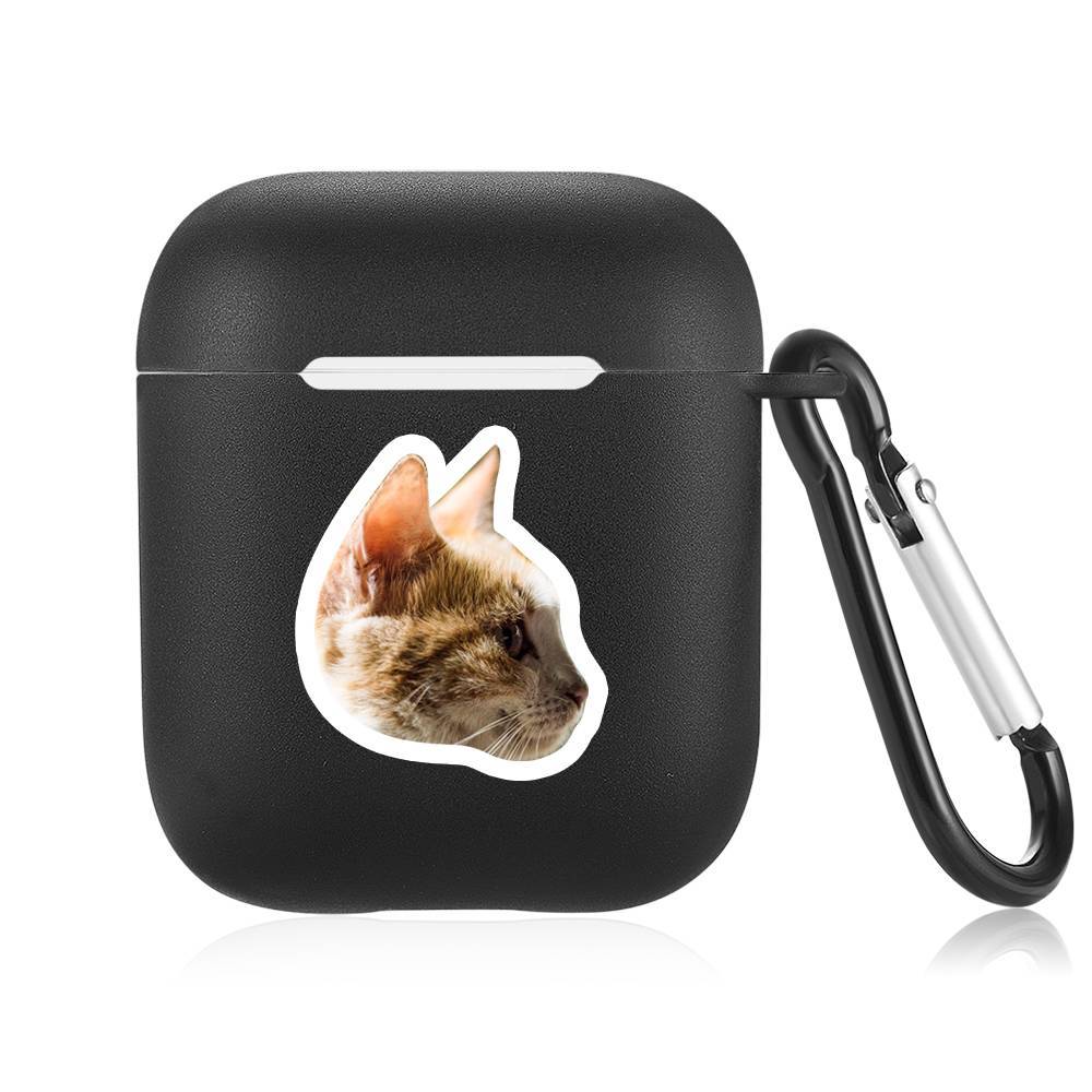 Custom Photo Earphone Case for AirPods Cute Cat Black - Avatar - Image 2