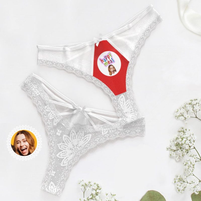 Personalized Wedding Lace Thongs Custom Face Underwear Wedding Gifts