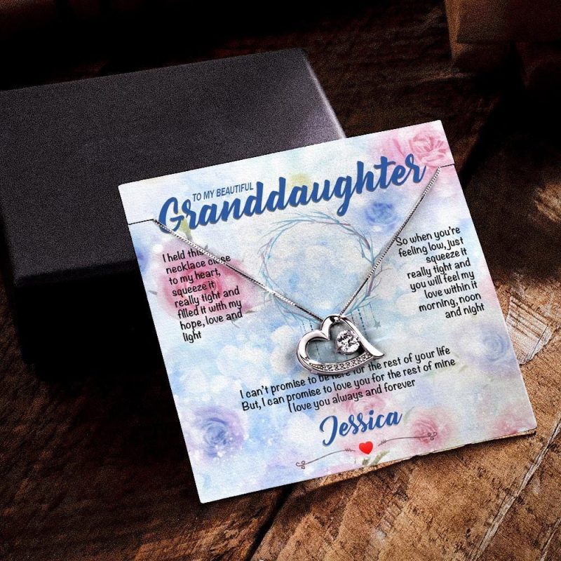 Necklace Gifts With Custom Message Card Give Granddaughter Gifts