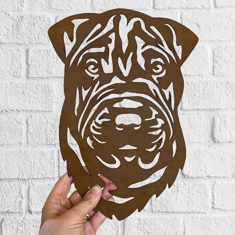 Dog Metal Wall Art Hanging Home Decor Puppy Pet Shar Pei