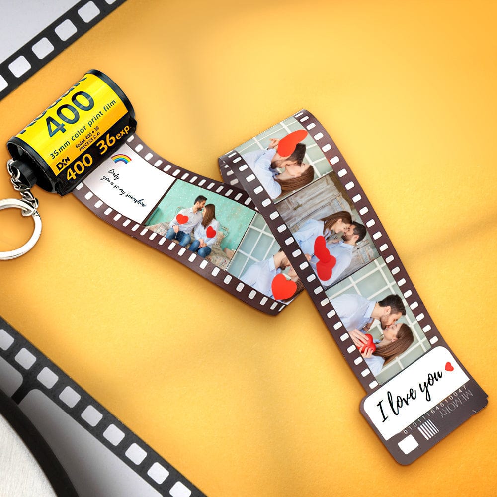 Custom Camera Roll Film Keychain Calendar Keychain with Text I Love You Gifts Date Keychain - Image 2