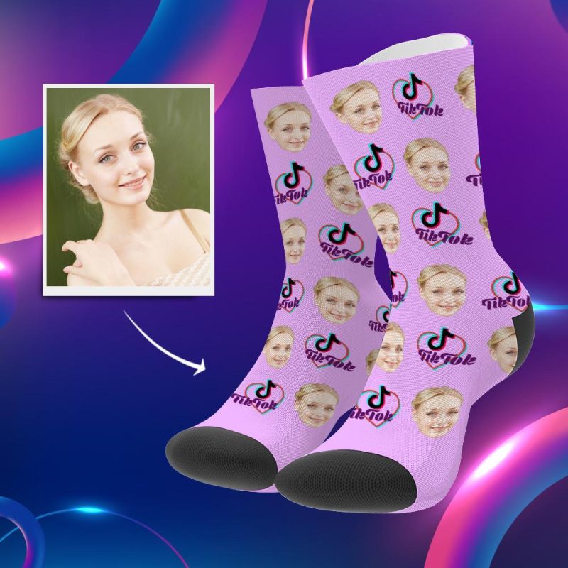 Tiktok Socks Personalized Socks With Face TikTok Gifts for Family 3 Sizes Christmas Gift